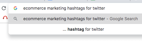 Find Twitter hashtag using google search box
