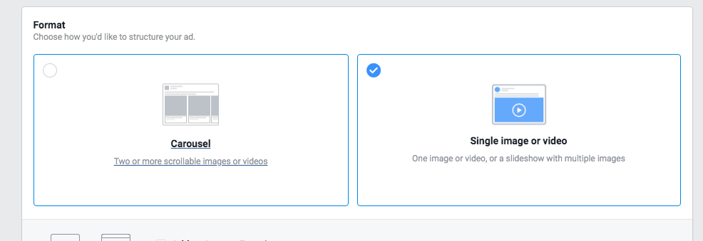 Video Ad Format in facebook Ad