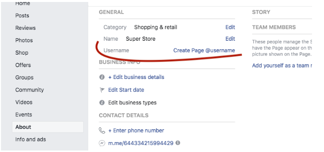 Create  user name for your business 