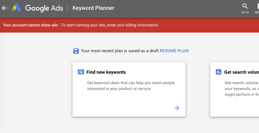 Find new keywords by the help of google keyword planner