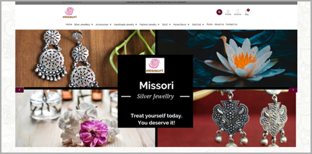 Missori eCommerce Jewelry website