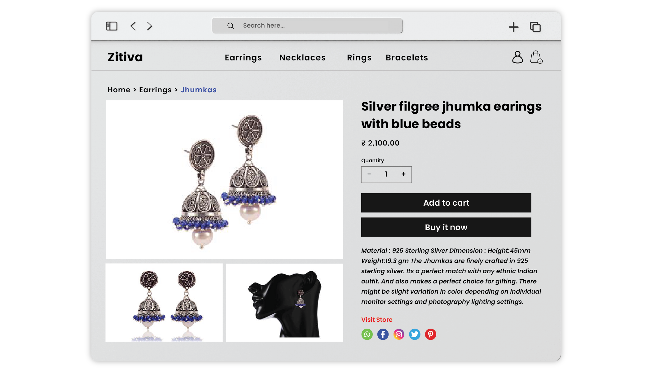 Sell Jewelry Online with Stunning Product Page