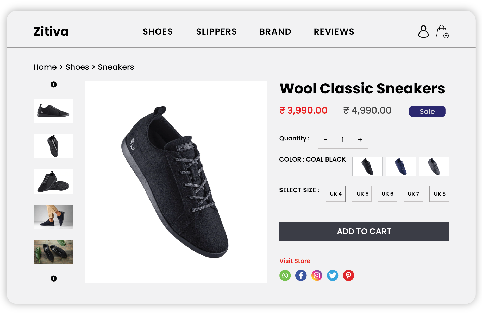 Sell Shoes Online with Product Variants and Inventory