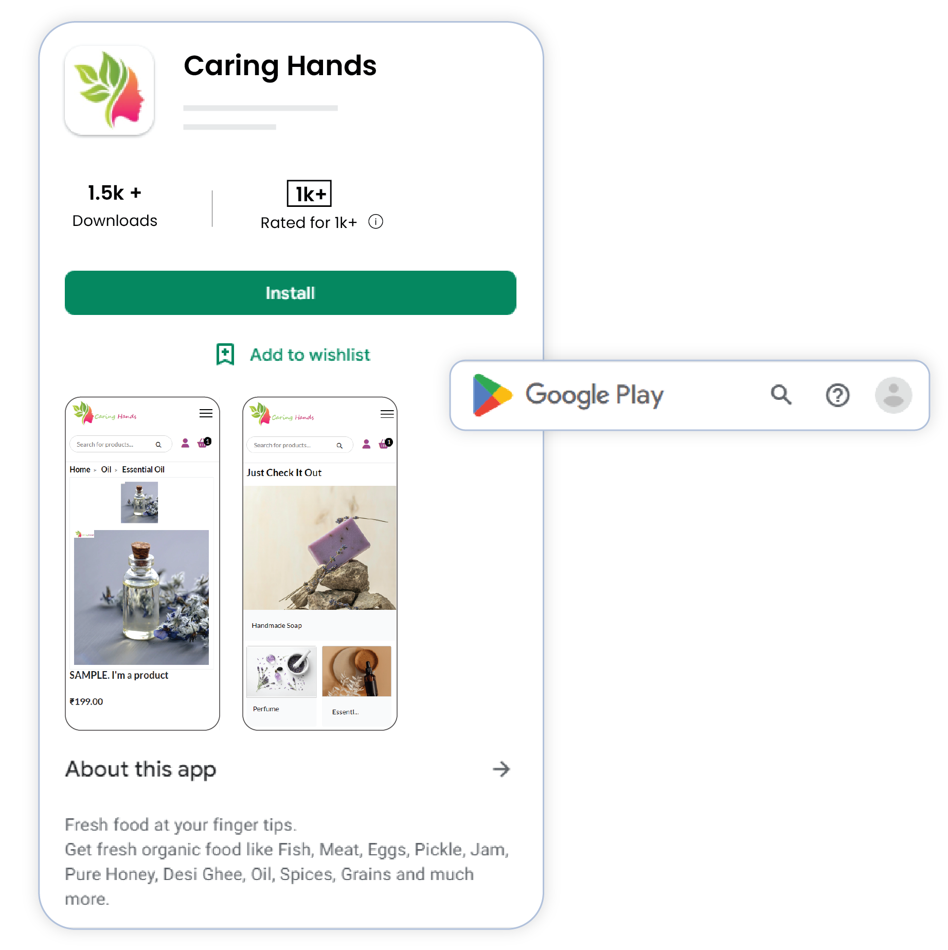 Launch online store app on google play